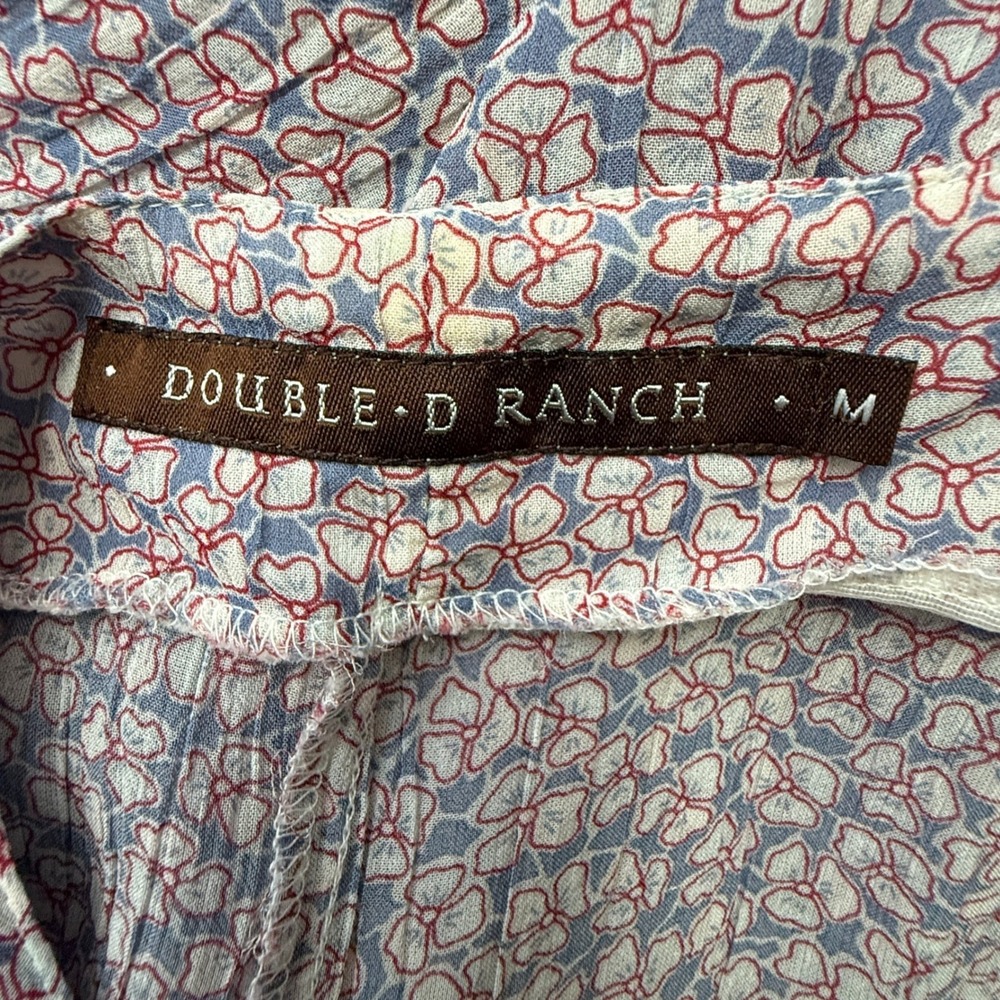 Double D Ranch Womens Blue Red‎ Floral Viscose Sleeveless Tank Top Size Medium - Picture 2 of 8